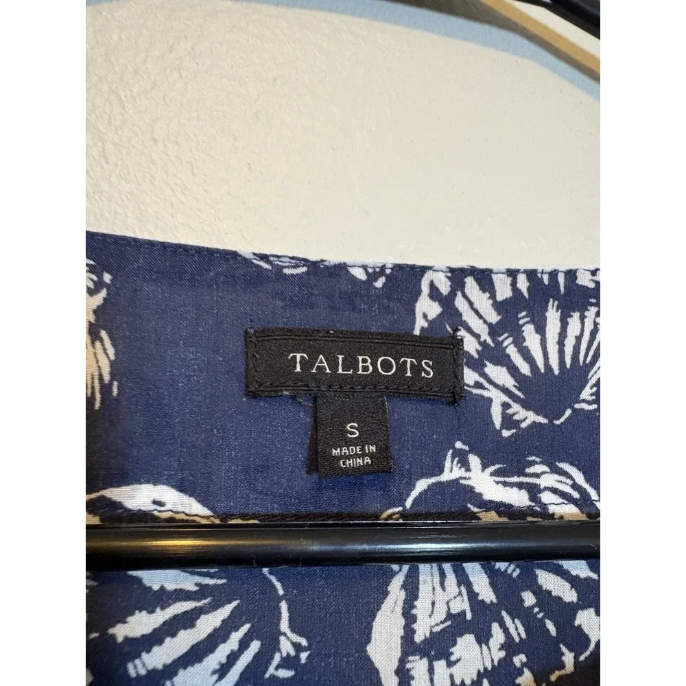 Talbots Seashell Swimsuit Cover Blue White Small Resort Beach Pool Summer